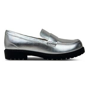 NEW YOSI SAMRA kids miss lydia loafer in silver